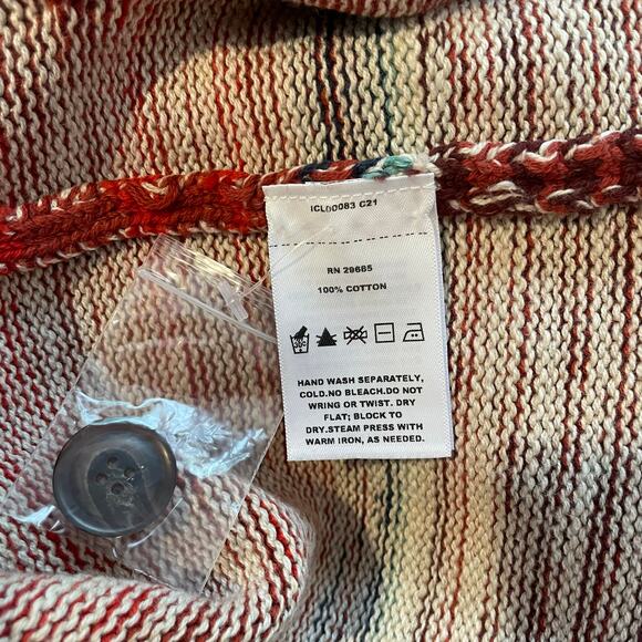 Pendleton Cardigan Sweater Striped Button Front 100% Cotton Size XS NEW - Picture 8 of 8